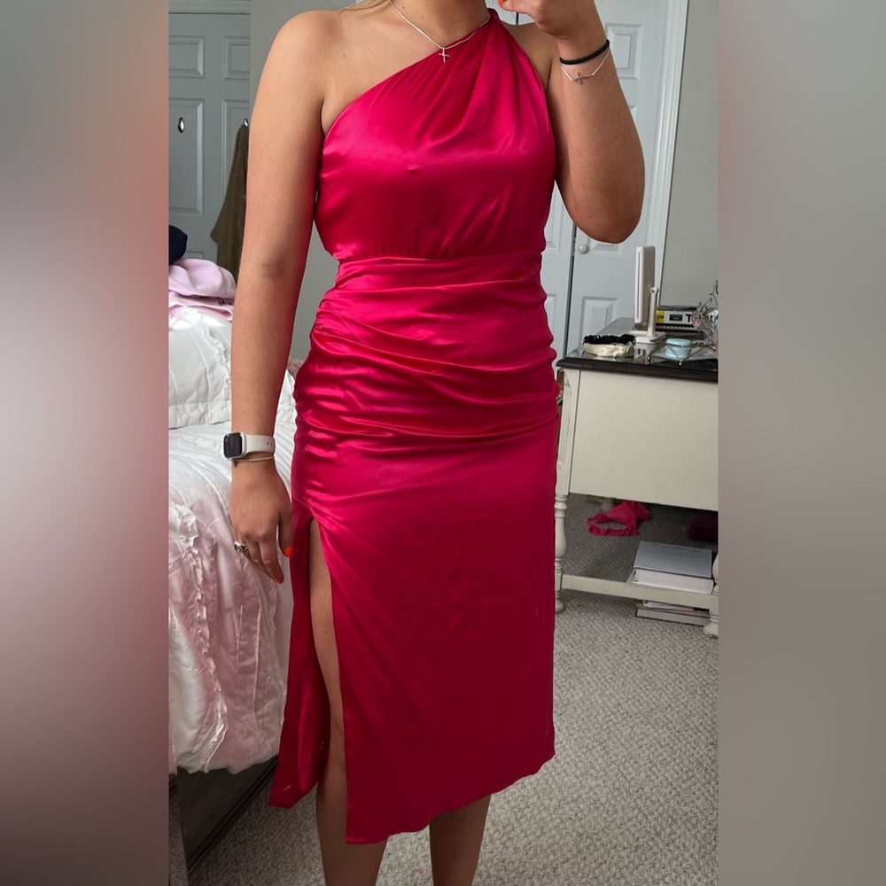 Anthropologie One Shoulder, Cut Out Back Midi Dress